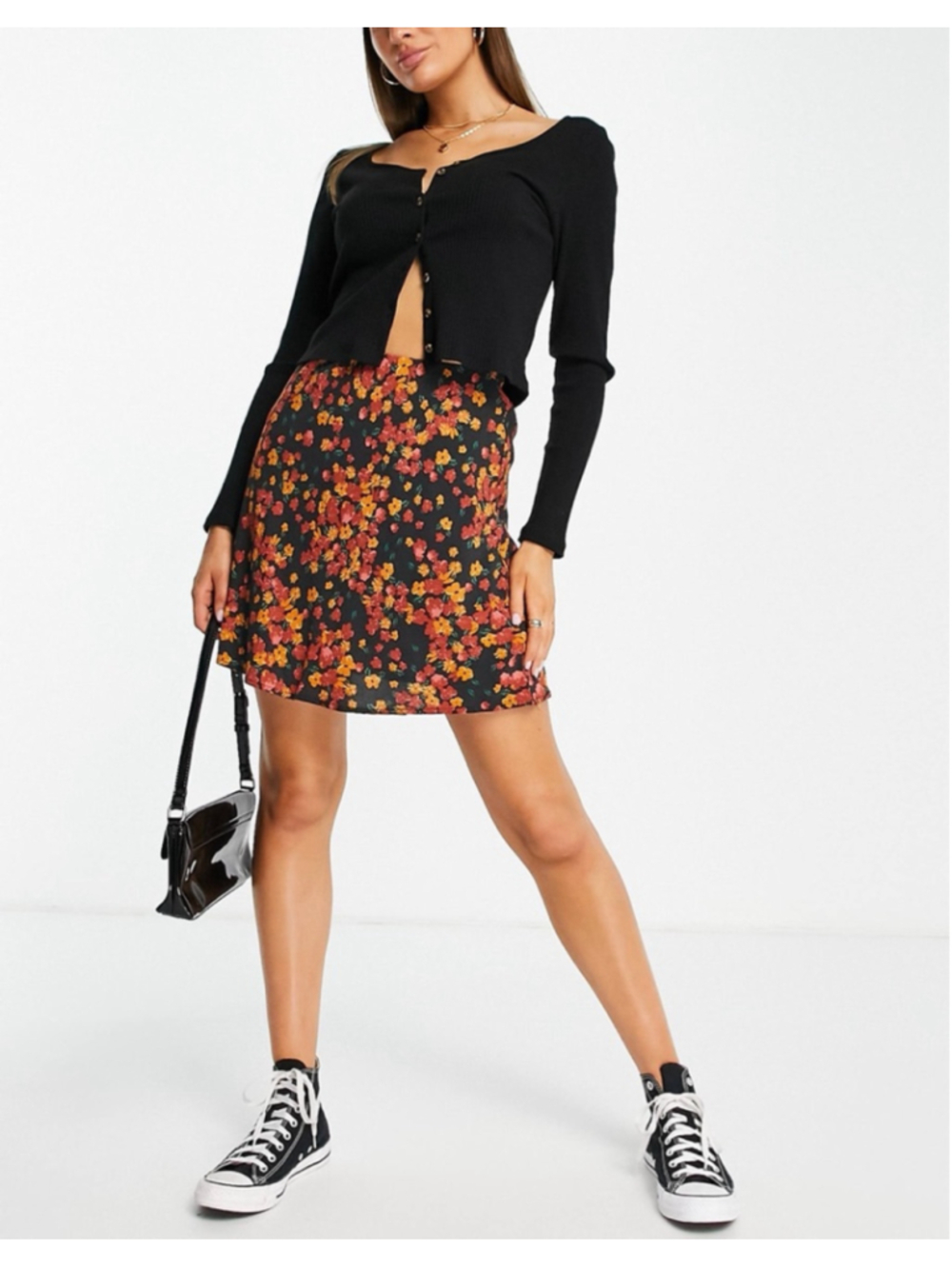 Nobody's Child Camilla Flippy Bias Mini Skirt in Vintage Floral Small 6